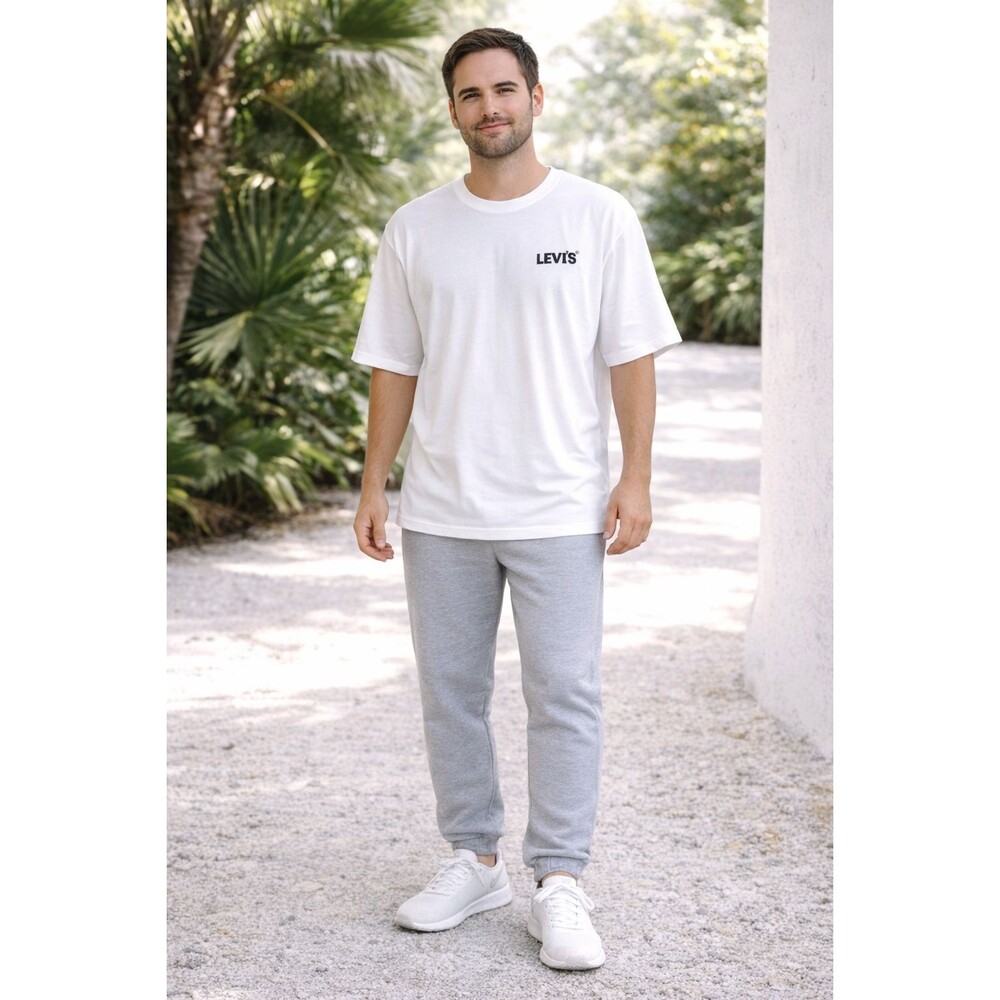 LEVIS New Men's T-shirt Graphic 3XL White Tropical Logo Relaxed Fit 100% Cotton